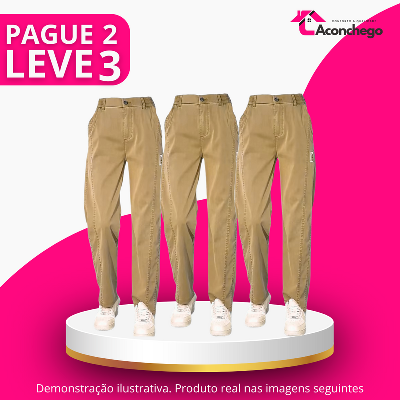 [Pague 2 Leve 3] Calça Feminina Ravena em Seda Gelo Poliéster e Elastano (A Queridinha de 2025)