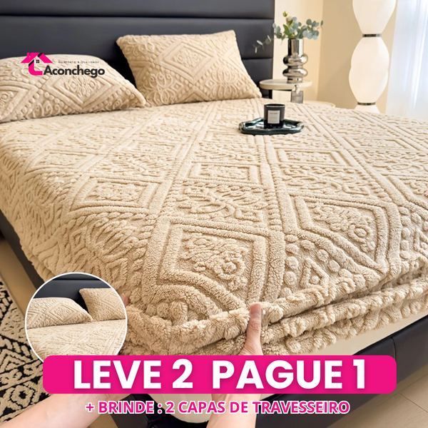 [Leve 2 Pague 1] Roupa de Cama Aconchego Espessa em Algodão (Sensação Única de Conforto e Elegância!) +BRINDES: 2 Capas Para Travesseiros