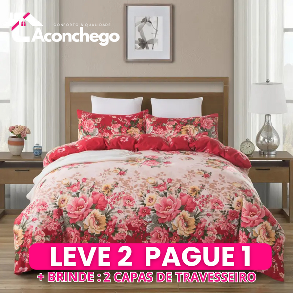 [Leve 2 Pague 1] Roupa de Cama Mônaco em Tecido Nobre (Elegância e Conforto dignos da Riviera!) +3 BRINDES: 2 Capas de Travesseiro e Edredom