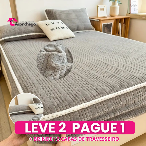 [Leve 2 Pague 1] Roupa de Cama Aconchego Blanket em Algodão (Sensação Única de Conforto e Elegância!) +BRINDES: 2 Capas Para Travesseiros