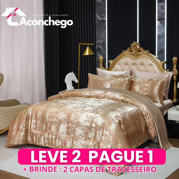 [Leve 2 Pague 1] Roupa de Cama Milão em Tecido Nobre (Design Exclusivo e Conforto Incomparável!) +3 BRINDES: 2 Capas de Travesseiro e Edredom