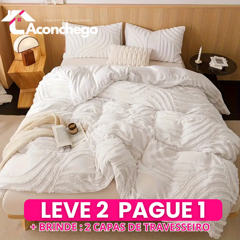 [Leve 2 Pague 1] Roupa de Cama Viena em Tecido Nobre (Conforto e Requinte que Acalmam!) +3 BRINDES: 2 Capas de Travesseiro e Edredom