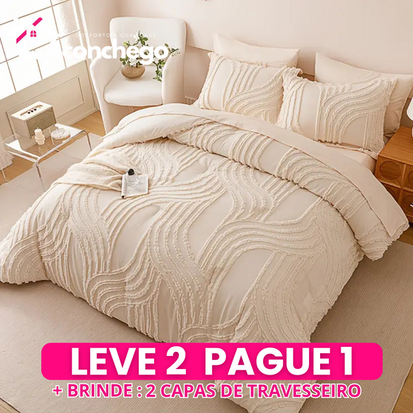 [Leve 2 Pague 1] Roupa de Cama Viena em Tecido Nobre (Conforto e Requinte que Acalmam!) +3 BRINDES: 2 Capas de Travesseiro e Edredom