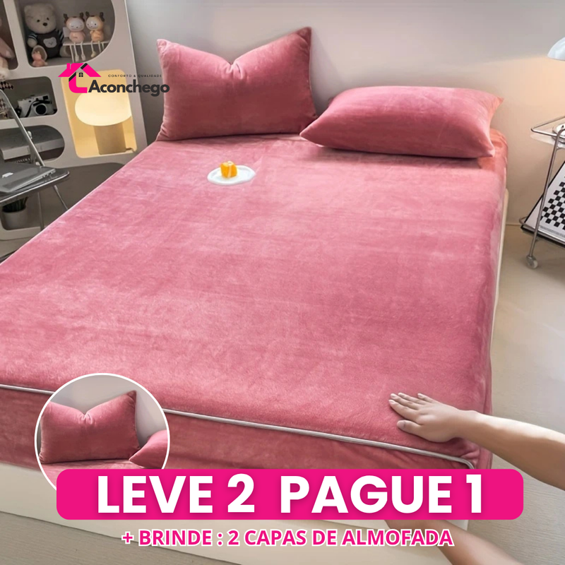 [Leve 2 Pague 1] Roupa de Cama Aconchego Veludo de Gelo em Algodão (Sensação Única de Conforto e Elegância!) +BRINDES: 2 Capas Para Travesseiros