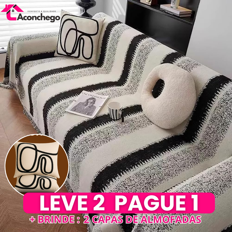 [Leve 2 Pague 1] Capa de Sofá Finesse em Algodão e Poliéster (Sua Sala dos Sonhos Chegou!) +2 BRINDES: 2 Almofadas