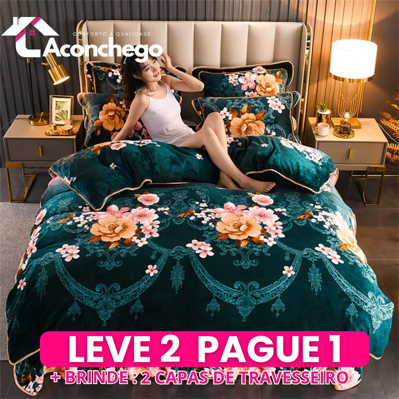 [Leve 2 Pague 1] Roupa de Cama Verona em Tecido Nobre (A Nobreza que seu Quarto Precisa!) +3BRINDES: 2 Capas de Travesseiro e Edredon