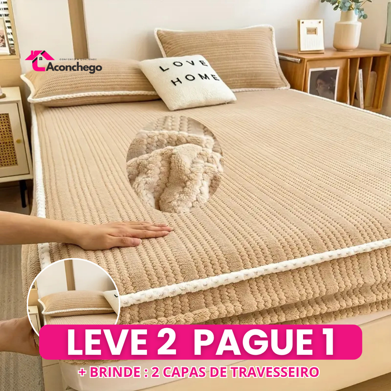 [Leve 2 Pague 1] Roupa de Cama Aconchego Blanket em Algodão (Sensação Única de Conforto e Elegância!) +BRINDES: 2 Capas Para Travesseiros