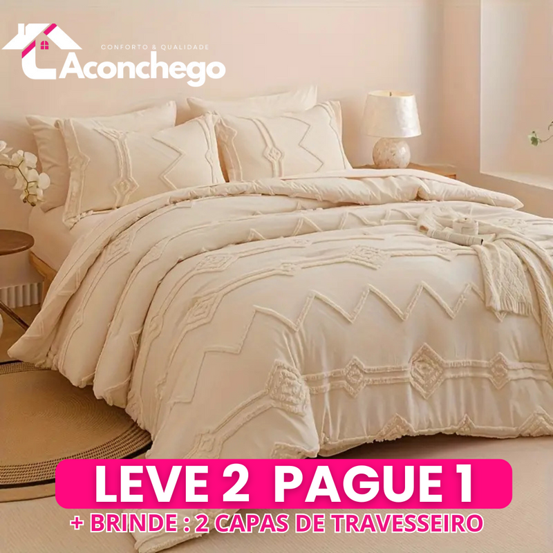 [Leve 2 Pague 1] Roupa de Cama Viena em Tecido Nobre (Conforto e Requinte que Acalmam!) +3 BRINDES: 2 Capas de Travesseiro e Edredom