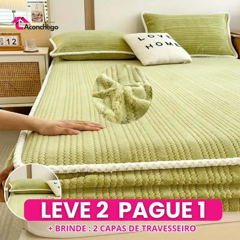 [Leve 2 Pague 1] Roupa de Cama Aconchego Blanket em Algodão (Sensação Única de Conforto e Elegância!) +BRINDES: 2 Capas Para Travesseiros