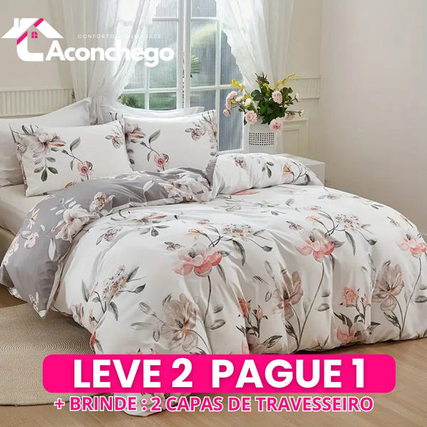 [Leve 2 Pague 1] Roupa de Cama Capri em Tecido Nobre (Descanso com Estilo Mediterrâneo!) +3 BRINDES: 2 Capas de Travesseiro e Edredom