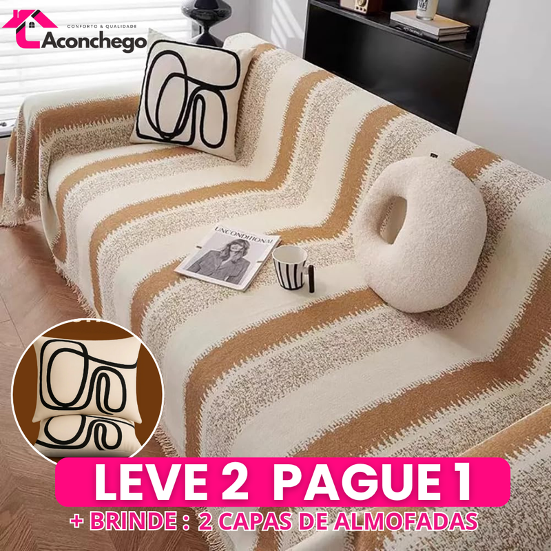 [Leve 2 Pague 1] Capa de Sofá Finesse em Algodão e Poliéster (Sua Sala dos Sonhos Chegou!) +2 BRINDES: 2 Almofadas