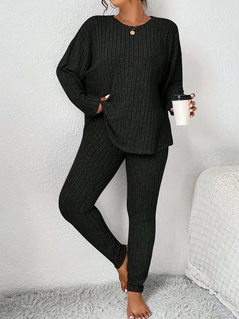 [Leve 2 Pague 1] Pijama Feminino Inverno Aconchegante (Frescor no toque, calor por dentro) + BRINDE: 1 Pantufa Nuvem Antifrío