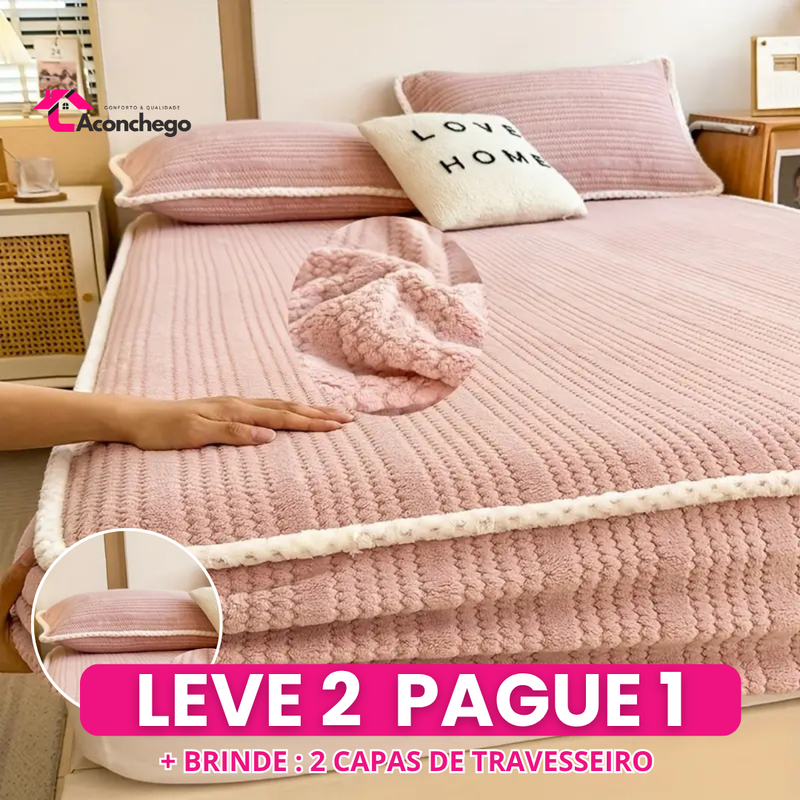 [Leve 2 Pague 1] Roupa de Cama Aconchego Blanket em Algodão (Sensação Única de Conforto e Elegância!) +BRINDES: 2 Capas Para Travesseiros