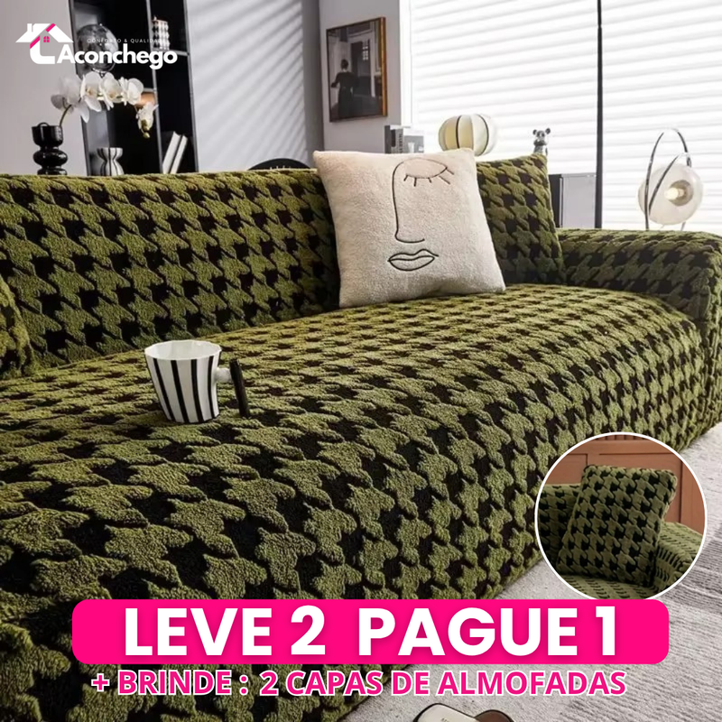 [Leve 2 Pague 1] Capa de Sofá LeBlanc em Algodão e Poliéster (Sua Sala dos Sonhos em Segundos!) +BRINDES: 2 Capas de Almofadas