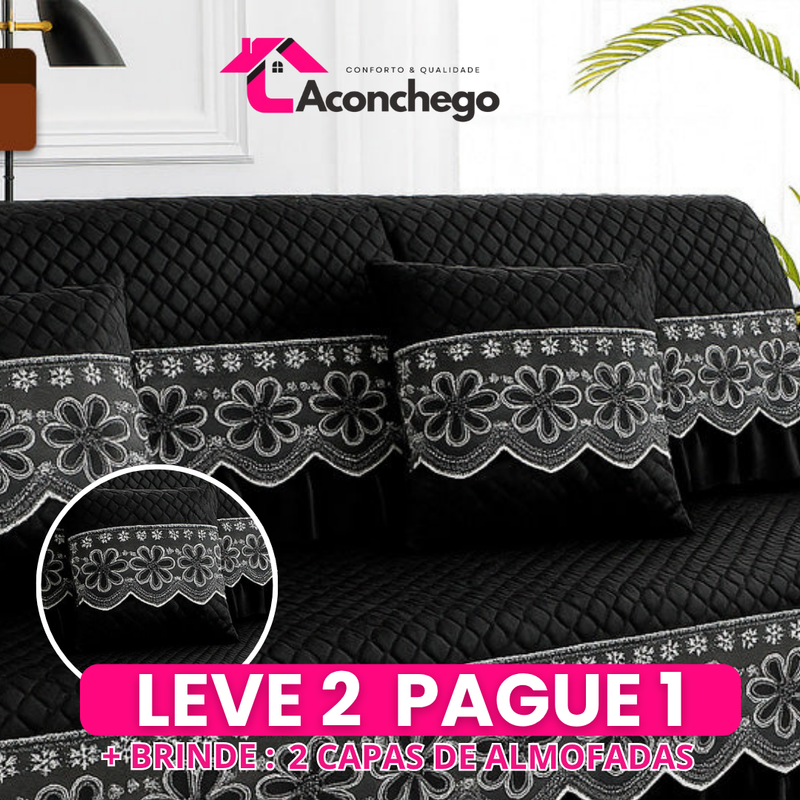 [Leve 2 Pague 1] Capa de Sofá Imperial em Tecido Nobre (Sala 5 Estrelas em Segundos!) +2 BRINDES: 2 Almofadas