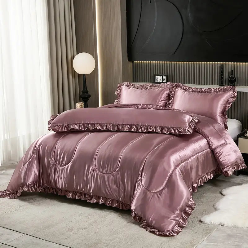 [Leve 2 Pague 1] Roupa de Cama Rainha em Cetim Tecido Nobre (Elegância e Conforto dignos da Riviera!) +3 BRINDES: 2 Capas de Travesseiro e Edredom