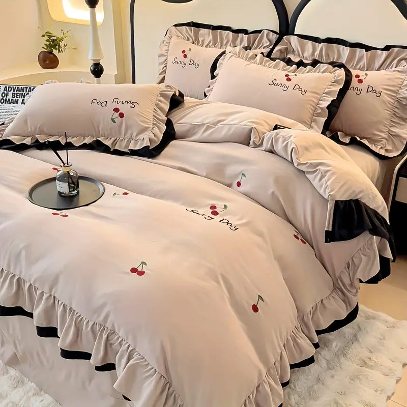 [Leve 2 Pague 1] Roupa de Cama Europeu em Tecido Nobre (Um Toque de Paraíso para suas Noites!) +3 BRINDES: 2 Capas de Travesseiro e Edredom