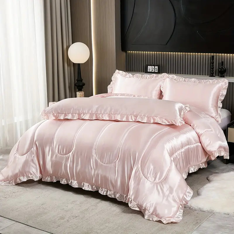 [Leve 2 Pague 1] Roupa de Cama Rainha em Cetim Tecido Nobre (Elegância e Conforto dignos da Riviera!) +3 BRINDES: 2 Capas de Travesseiro e Edredom
