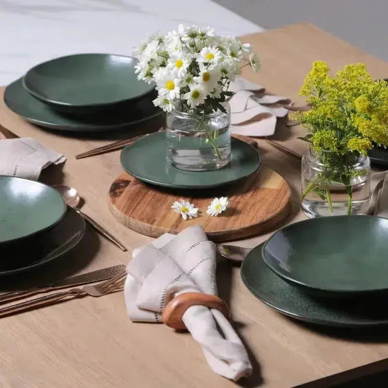 Jogo Aparelho de Jantar Arauco/Greenery - SERVE ATÉ 6 PESSOAS [+ BRINDE - KIT 6 TAÇAS]
