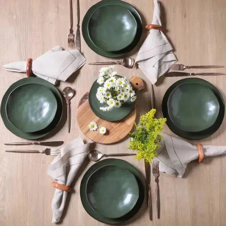 Jogo Aparelho de Jantar Arauco/Greenery - SERVE ATÉ 6 PESSOAS [+ BRINDE - KIT 6 TAÇAS]