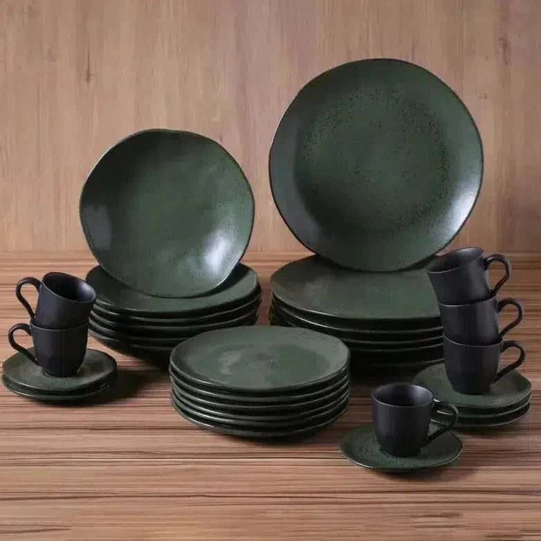 Jogo Aparelho de Jantar Arauco/Greenery - SERVE ATÉ 6 PESSOAS [+ BRINDE - KIT 6 TAÇAS]
