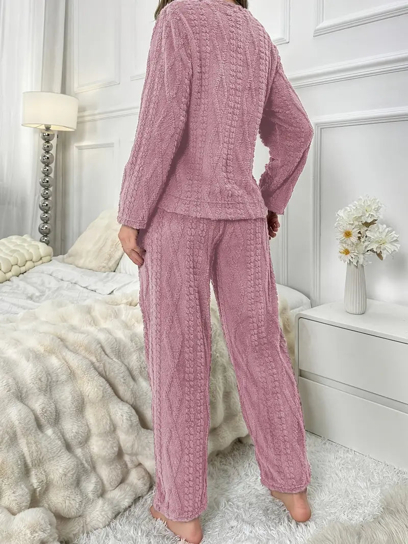 [Leve 2 Pague 1] Pijama Feminino Ursinho Luma (Veludo Suave, calor por dentro) + BRINDE: 1 Pantufa Nuvem Antifrío
