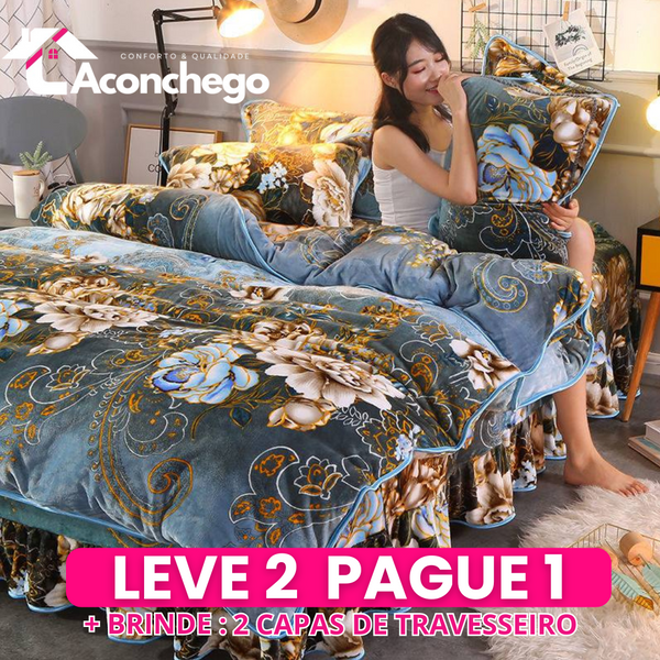 [Leve 2 Pague 1] Roupa de Cama Verona em Tecido Nobre (A Nobreza que seu Quarto Precisa!) +3BRINDES: 2 Capas de Travesseiro e Edredon
